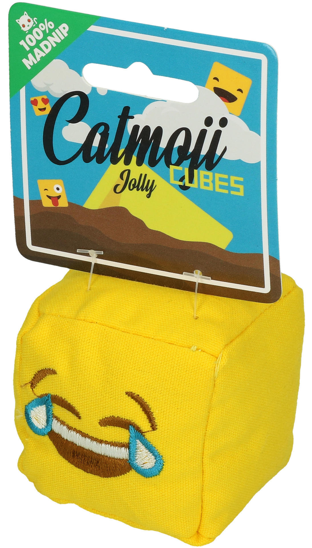 Emoji Cat Cube Jolly with cat root plush cat toy