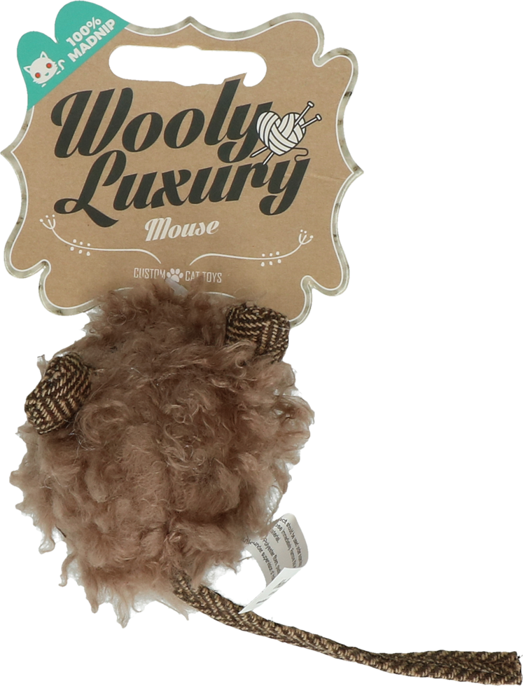 Woolly luxury mouse brown cat toy