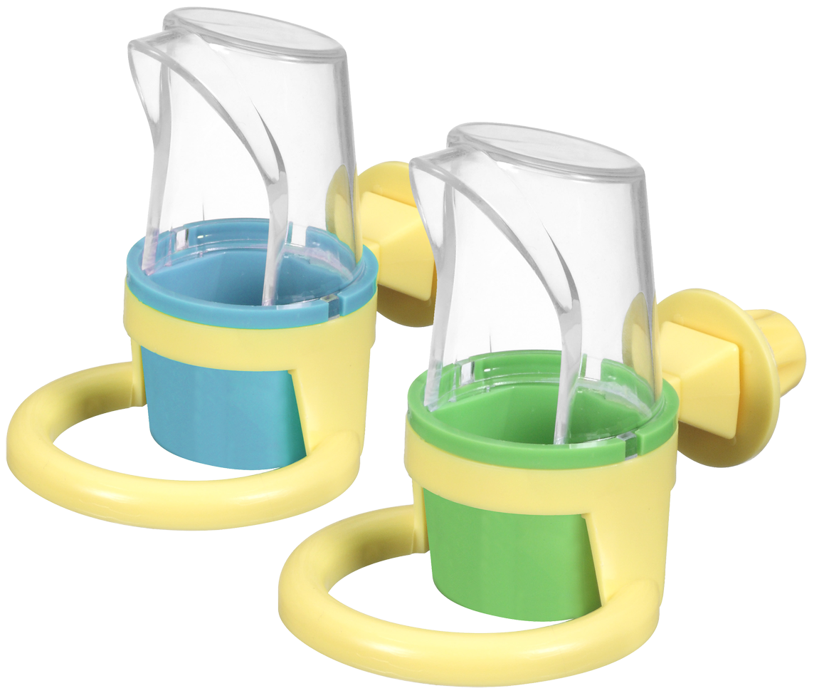 Clear glass dispenser Water cup small bird feeder