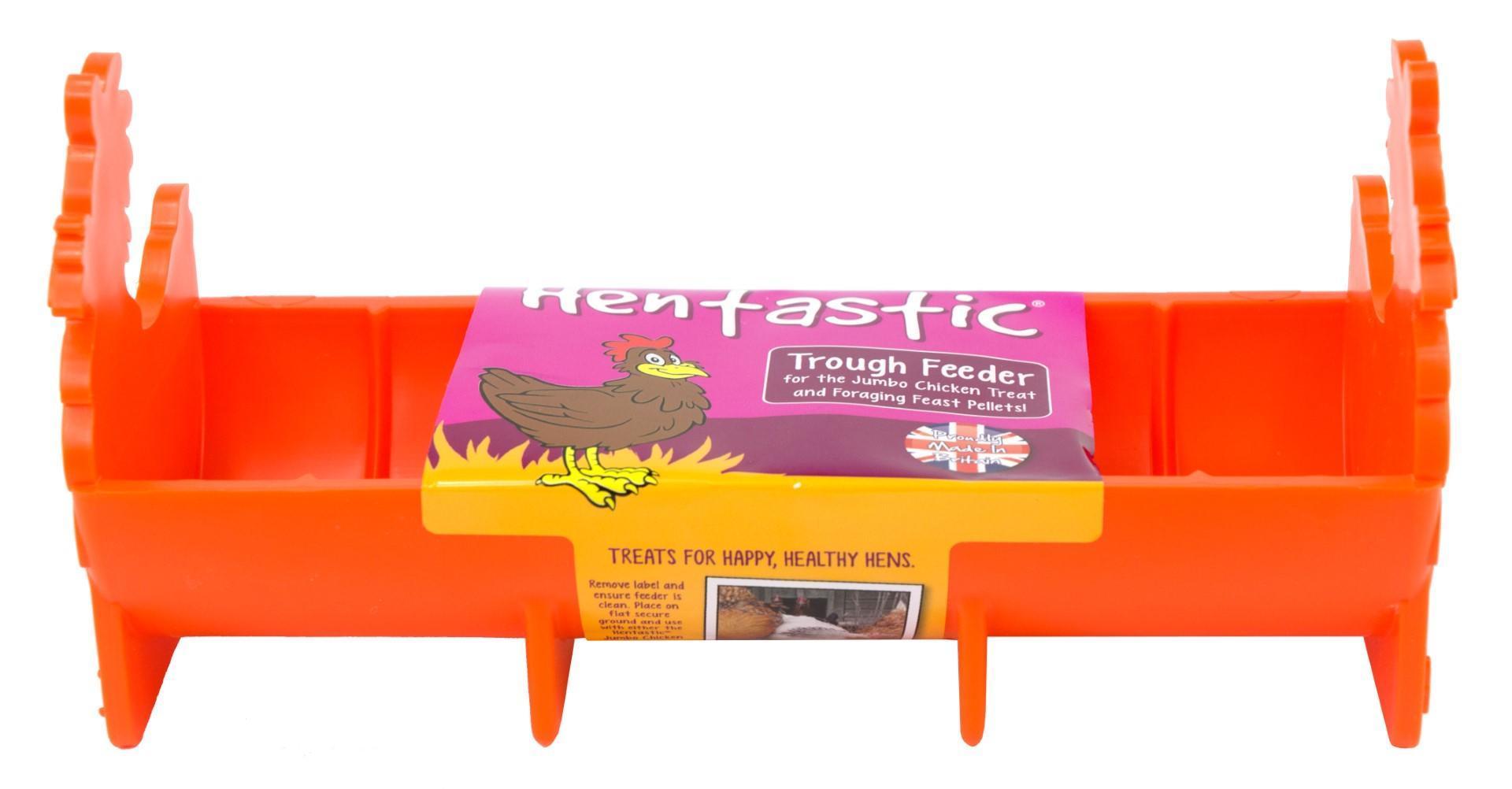 Hentastic trough feeder for feeding jumbo chickens