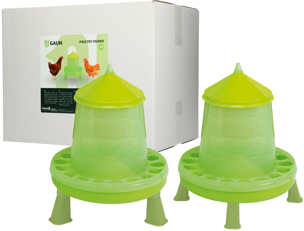 Poultry feed feeder with 4 kg legs