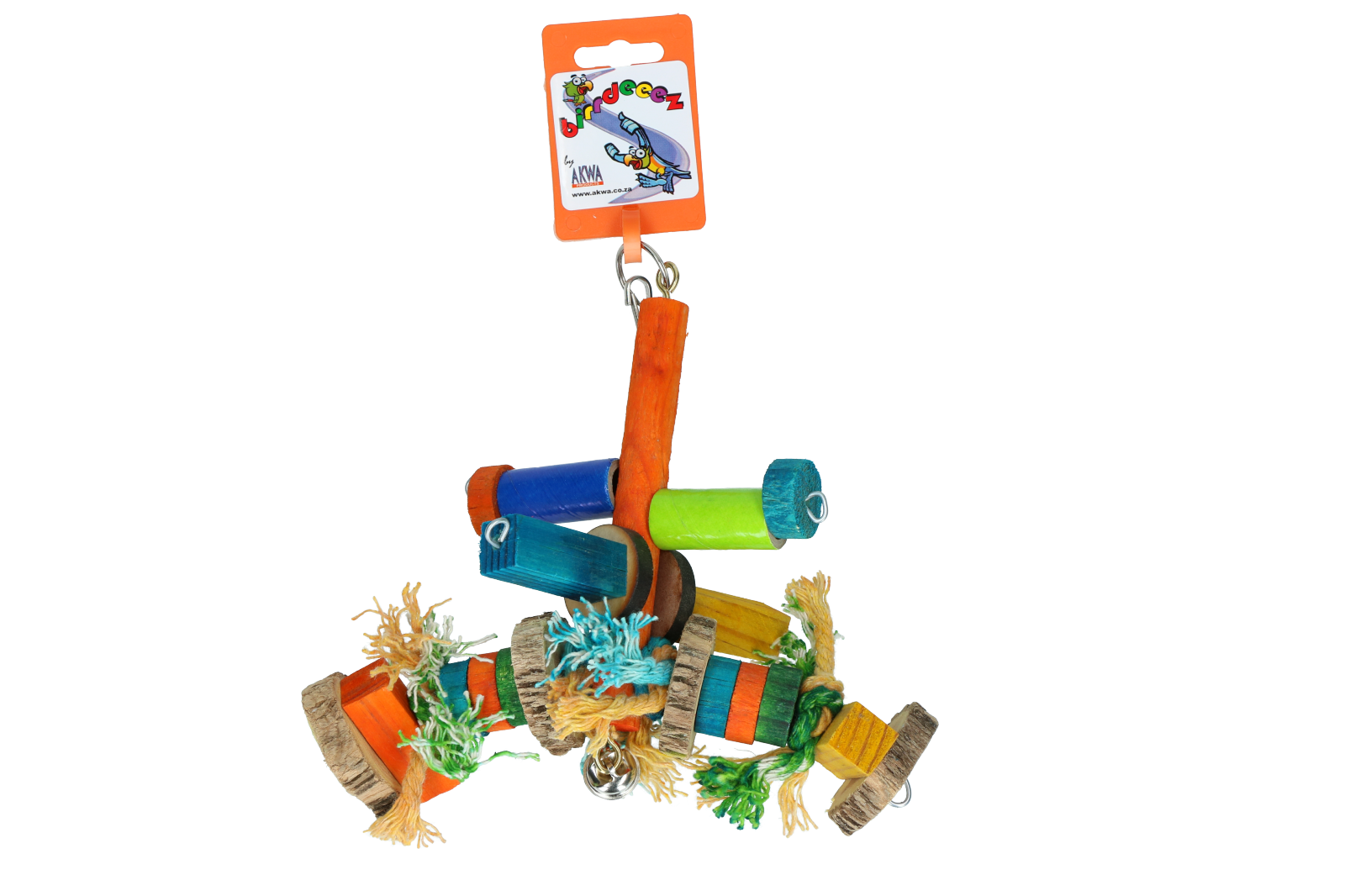 Bird parrot toy small wooden rope BT-014
